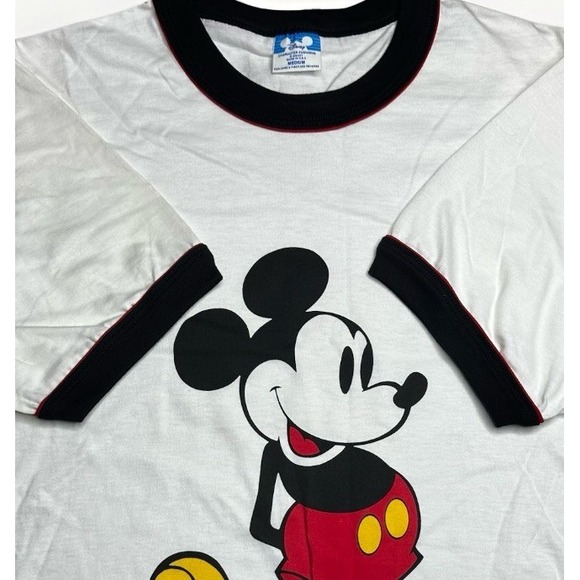 Disney Other - Vintage 80s Walt Disney Mickey Mouse Shirt Mens Medium White Ringer Made in USA